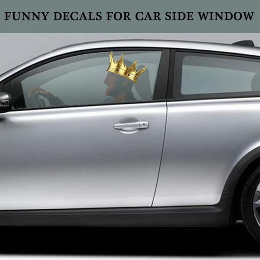 Kings Crown Car Side Window Vinyl Sticker- Funny Car Side Window Decal