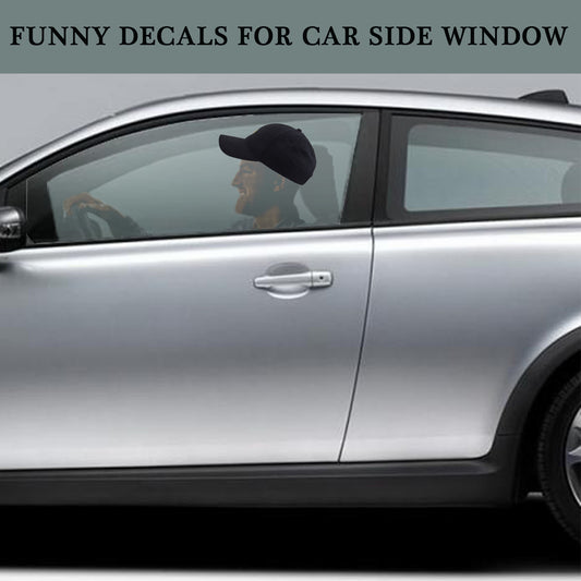 Black Cap Car Decal - Side Window Vinyl Decal - Funny Car Stickers