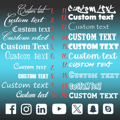 Personalized  Social Media Vinyl Decals - Custom Fonts Vinyl Lettering Sticker - Personal Social Networks Decal