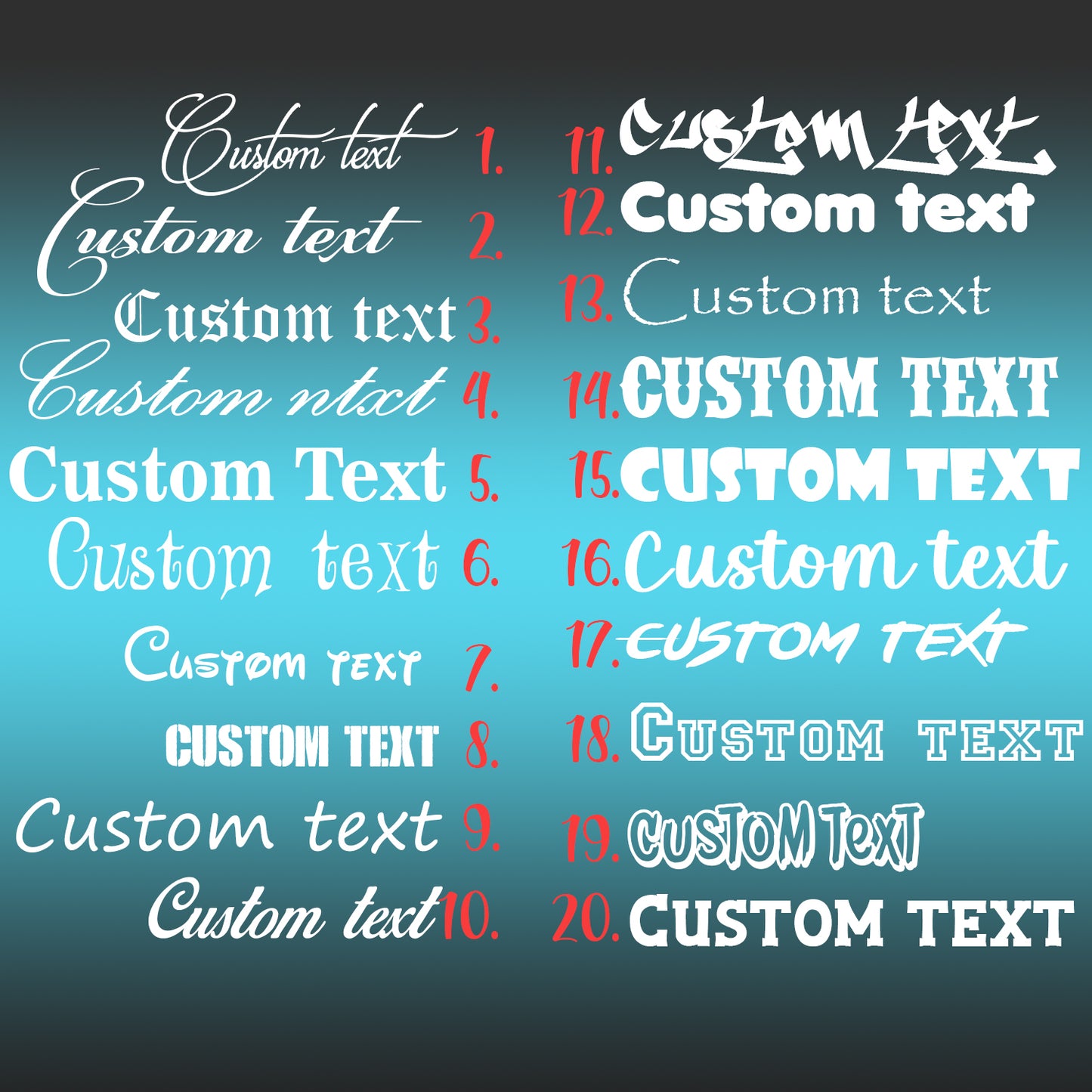 Your Own Design for Personalized Text Decal - Custom Vinyl Lettering Sticker