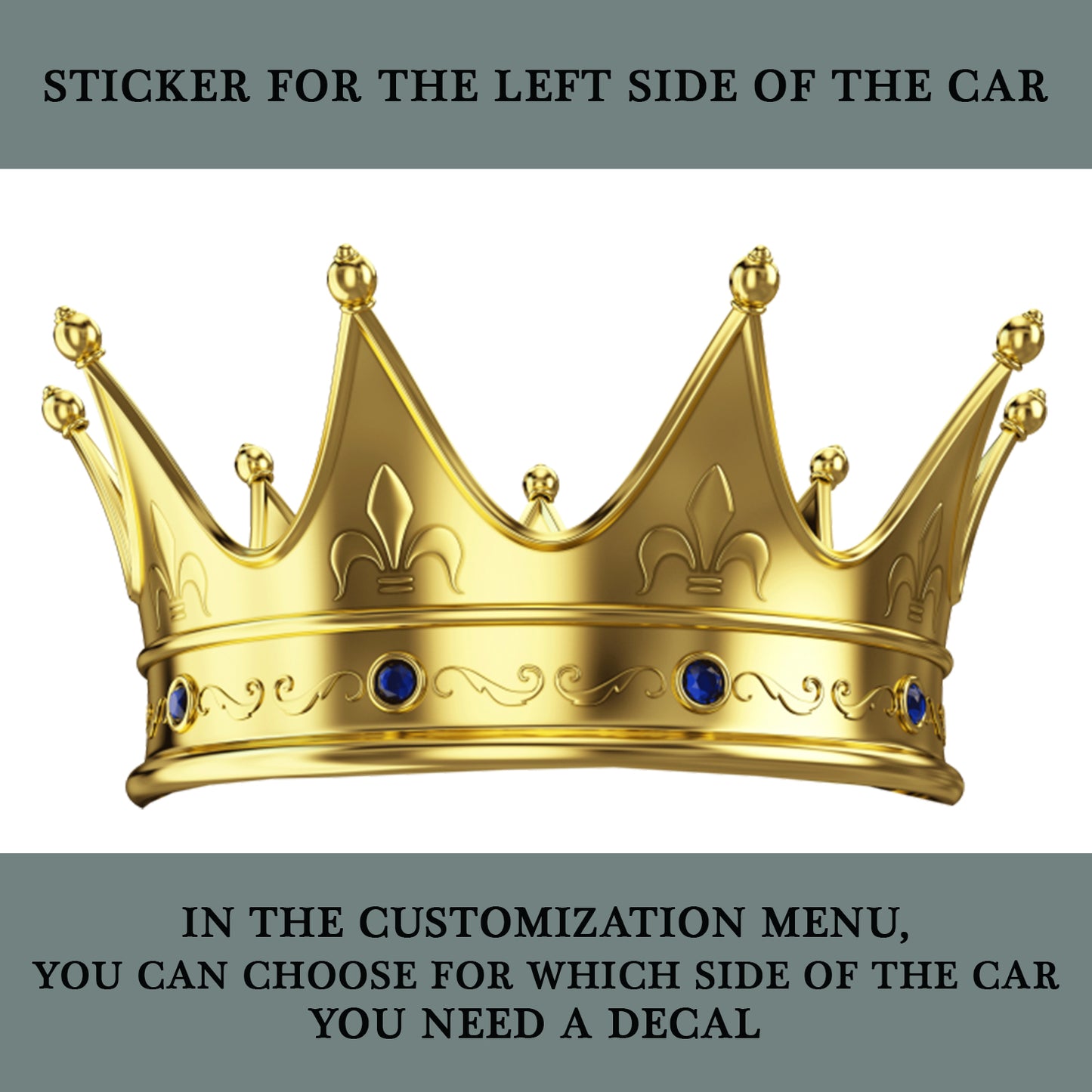 Kings Crown Car Side Window Vinyl Sticker- Funny Car Side Window Decal