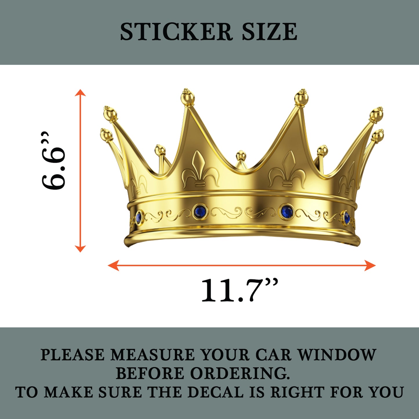 Kings Crown Car Side Window Vinyl Sticker- Funny Car Side Window Decal
