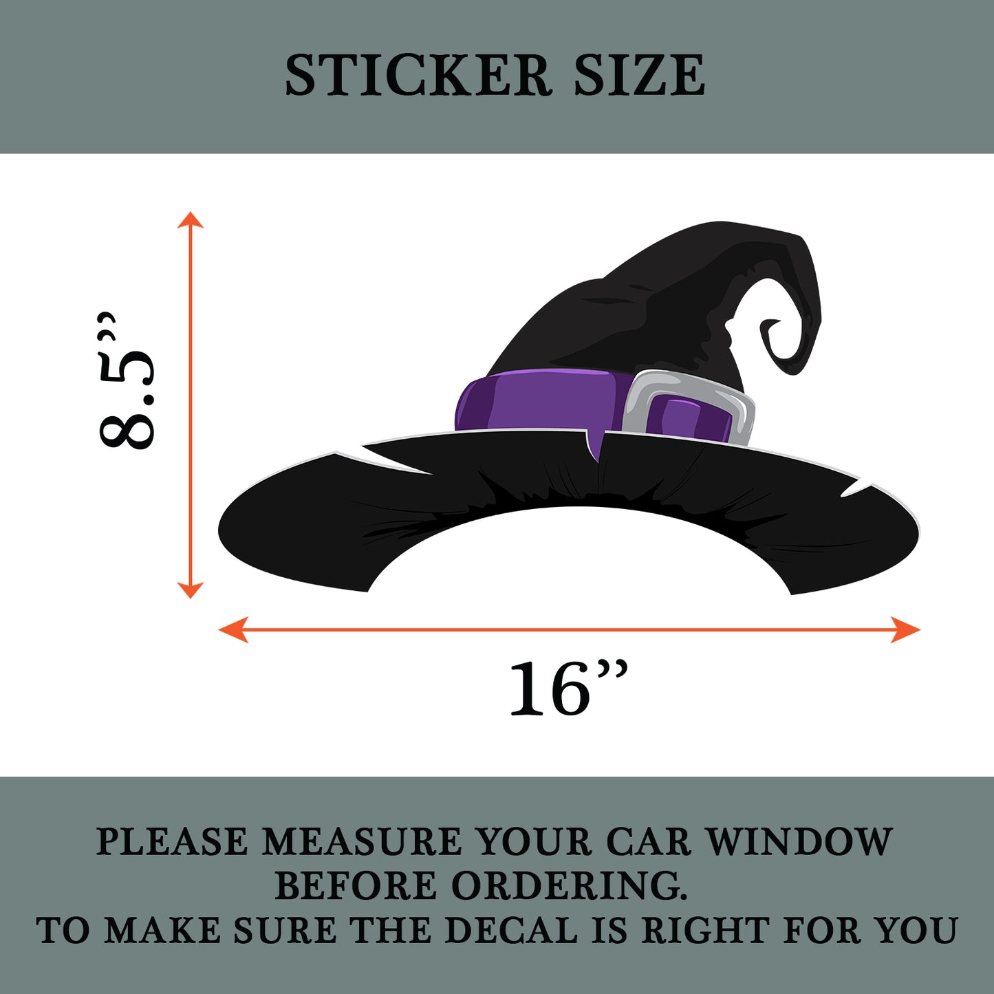 Wizzard Hat Side Window Car Decal -  Vinyl Sticker - Funny Car Stickers