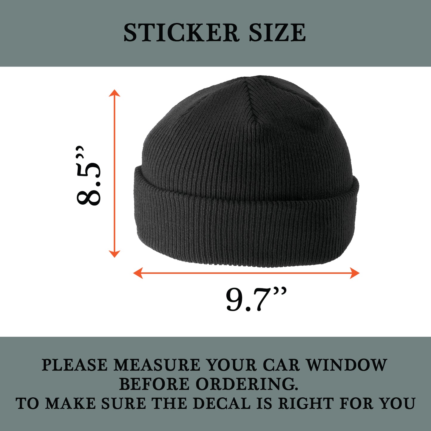 Black Cap Hat Vinyl Sticke for Driver -  Funny Car Side Window Decal