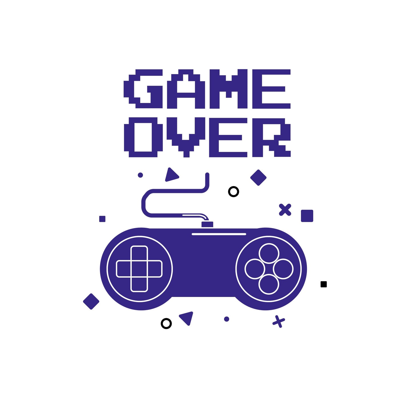 "Game Over" Pixelated Wall Vinyl Decal - Stickers For Gamers Room