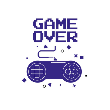 "Game Over" Pixelated Wall Vinyl Decal - Stickers For Gamers Room