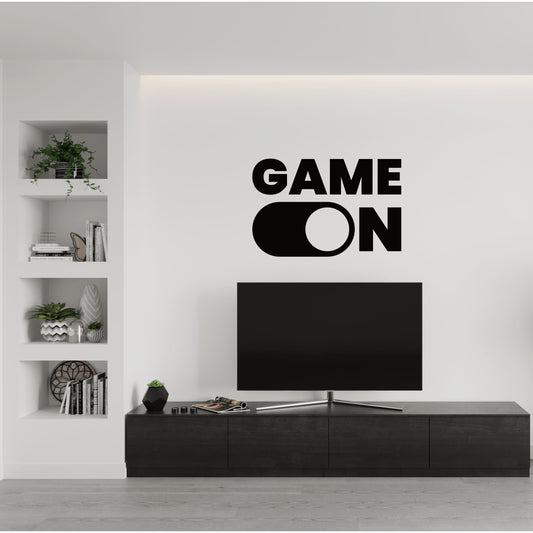 Wall Vinyl Sticker Game On For Teen Boys' Bedroom - Video Game Decor For Kids - Cool Wall Vinyl Decal Game On For Teens