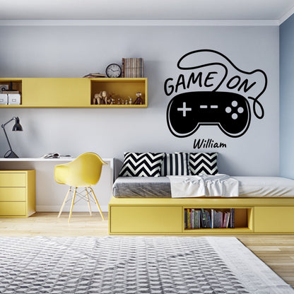 Wall Vinyl Sticker - Personalized Gamer Room - Vinyl Gaming Wall Stickers - Gamer Girl Room Decor - Vinyl Wall Decal - Kids Gamer Video Game