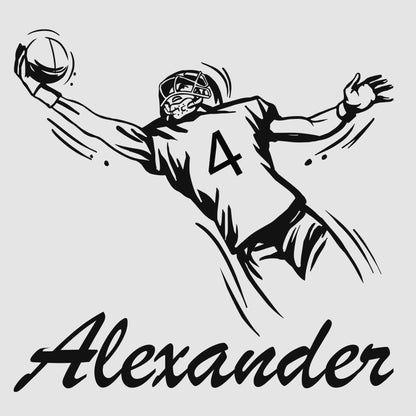 Personalized for Football Player Wall Decal - Select Your Number And Name - Sticker for Players  Room - Custom Number of Player Vinyl Decal