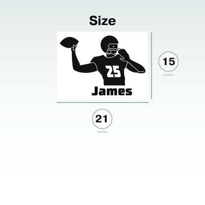 Sticker with custom player name - Personalized Football Player Decal with Ball - Custom Sport Vinyl Sticker For Living room