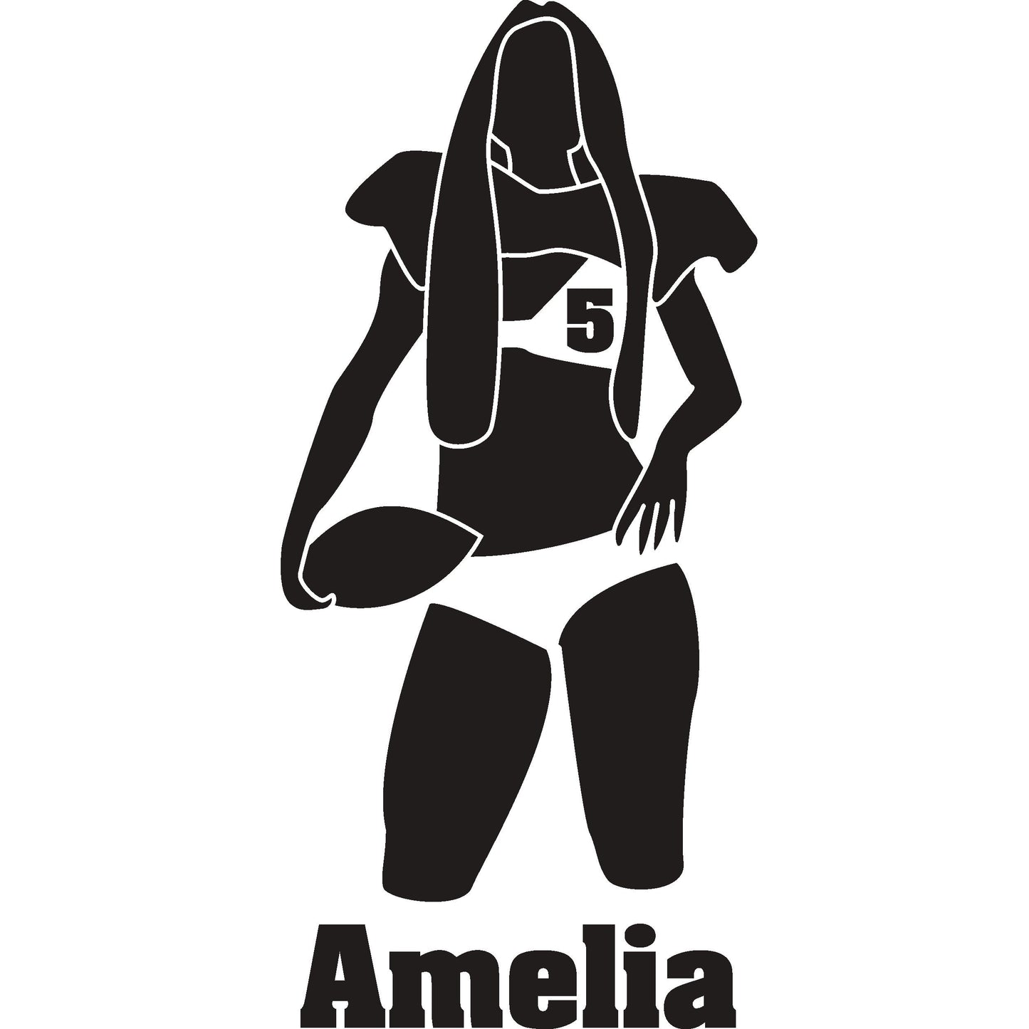 Personalized Football Girl Player Vinyl Sticker