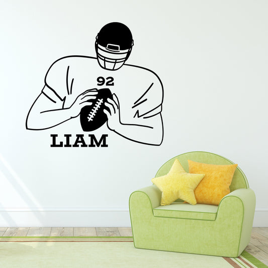 Wall Decals with Your Number and Name - Personalized Wall Decal For Mens and Boys - Wall Decals For Teen Boys Bedroom