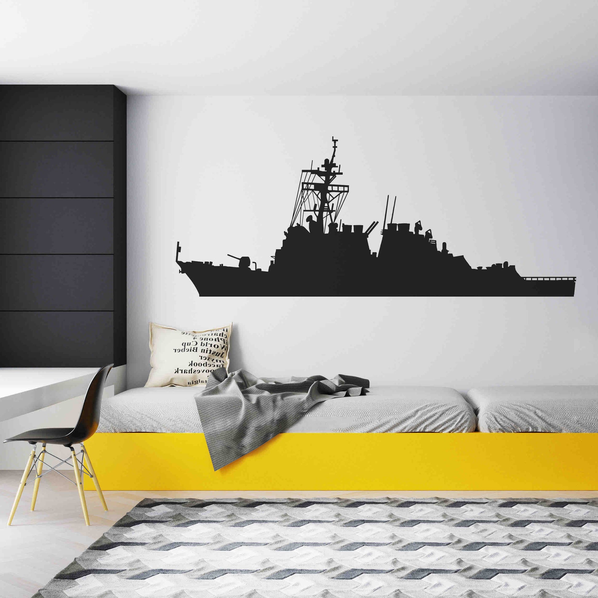 War Battleship Decal Sticker Vinyl Wall Home Office Decor Sea Model Kit Decal Naval Ocean Coast Guard Made in USA
