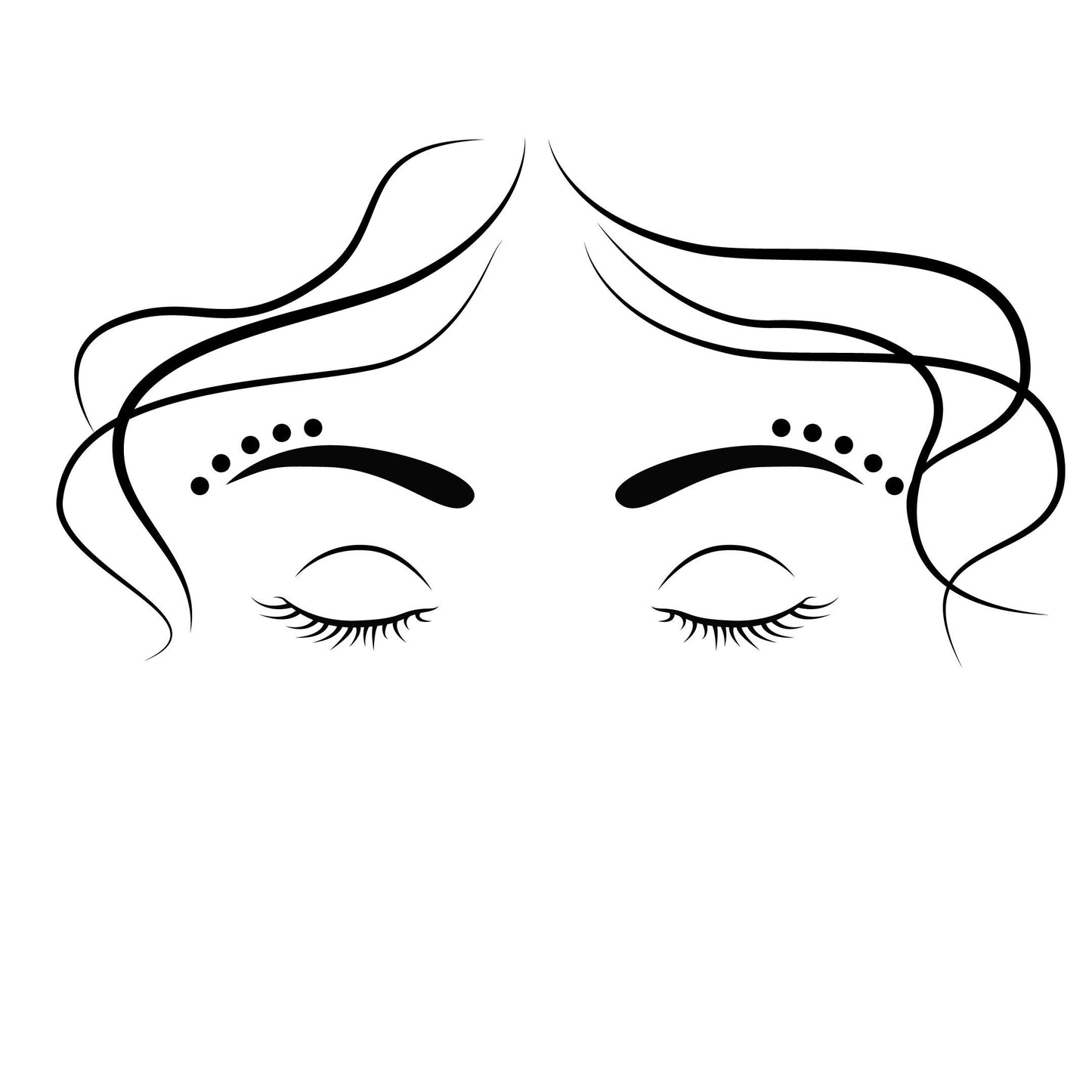 Hair and Eyes Vinyl Wall Decal - Attractive design for spa, beauty salon, spa, makeup studio - Great for girls room