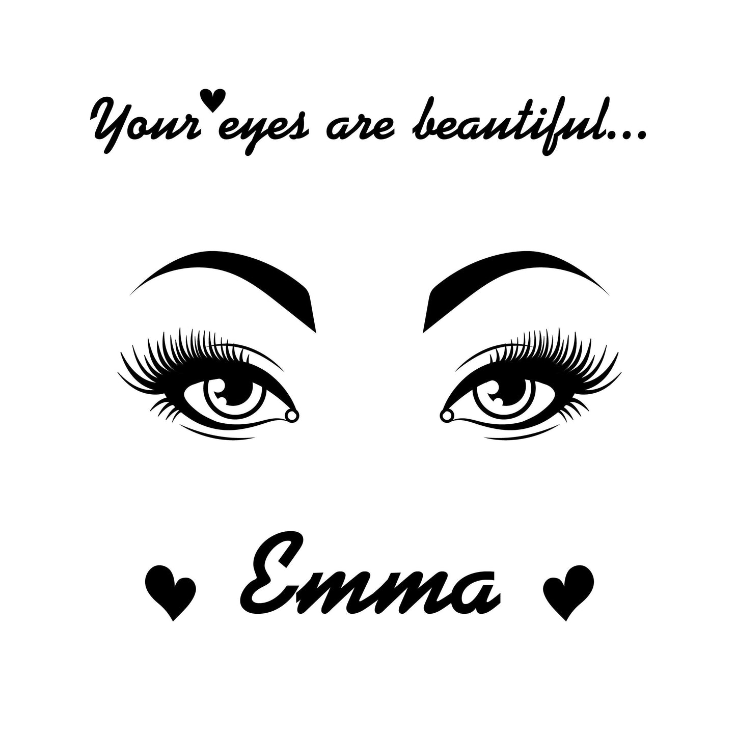 Eyes Motivational Name Decal with Your Name - Vinyl Decal for Women and Girls - Fashionable Vinyl Decal for Spa, Beauty Salon