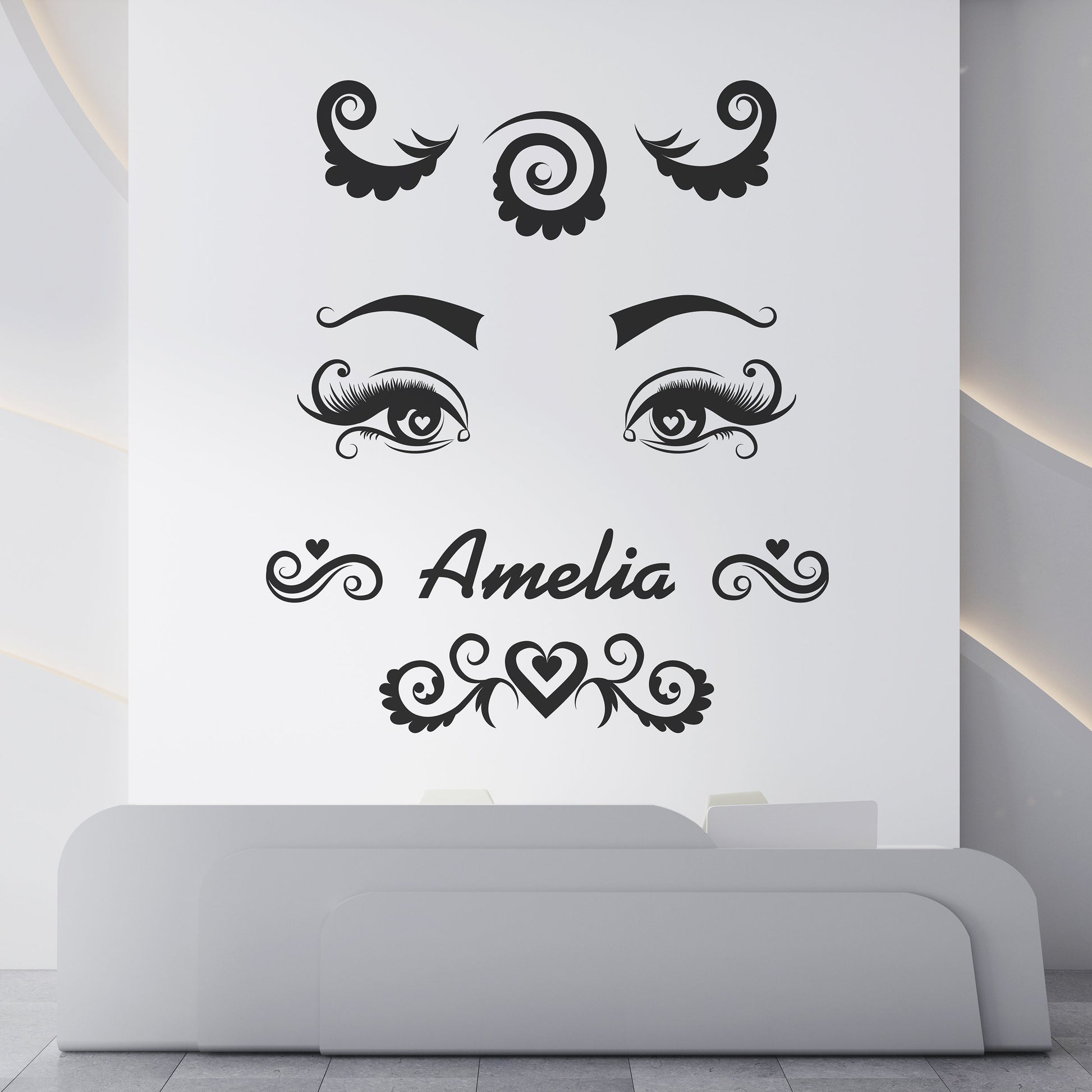 Personalized Beautiful Indian Style Eyes Wall Decal with Patterns - Vinyl Sticker Great for Home Decor Bedroom, Girls Room, Beauty Salon