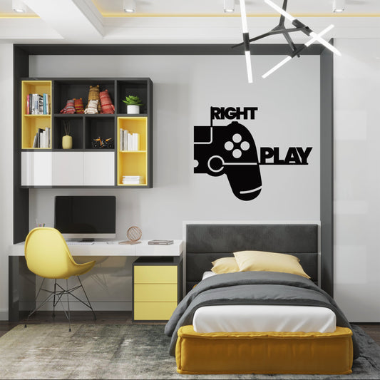 Wall Vinyl Stickers - Game Play Vinyl Decals Customized For Game Room - Game Right Vinyl Wall Art Decals - Gamer Wall Sticker Decals