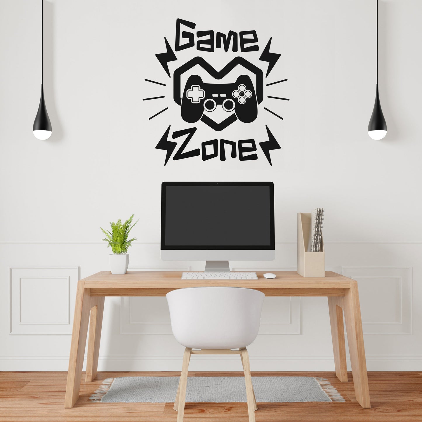 Wall Decor - Custom Name Gaming Zone Wall Vinyl Decal - Video Game Wall Sticker - Personalised Name Playroom Decor For Boys Room
