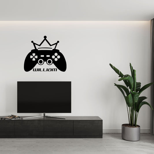 Wall Vinyl Decals - Wall Decal Personalized Name - Gamer Custom Name Wall Decal - Controller Video Game - Vinyl Wall Art Decals