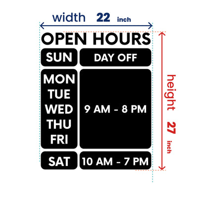 Store Opening Hours Personalised Vinyl Sticker, Door Sign