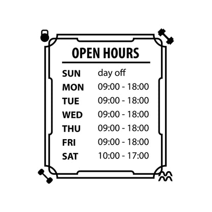 Vinyl Sticker - Business Hours Vinyl Decal for Store Front - Business Open Hour Signs - Custom Vinyl Opening Times Decal