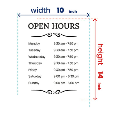 Window Store Logo - Storefront Decal Sticker - Custom Vinyl Bussines Hours