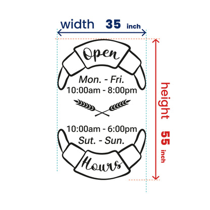 Custom Vinyl Decal - Opening Hours Decals on Door Window - Custom business logo decals - Custom Business Hours Signage Sticker