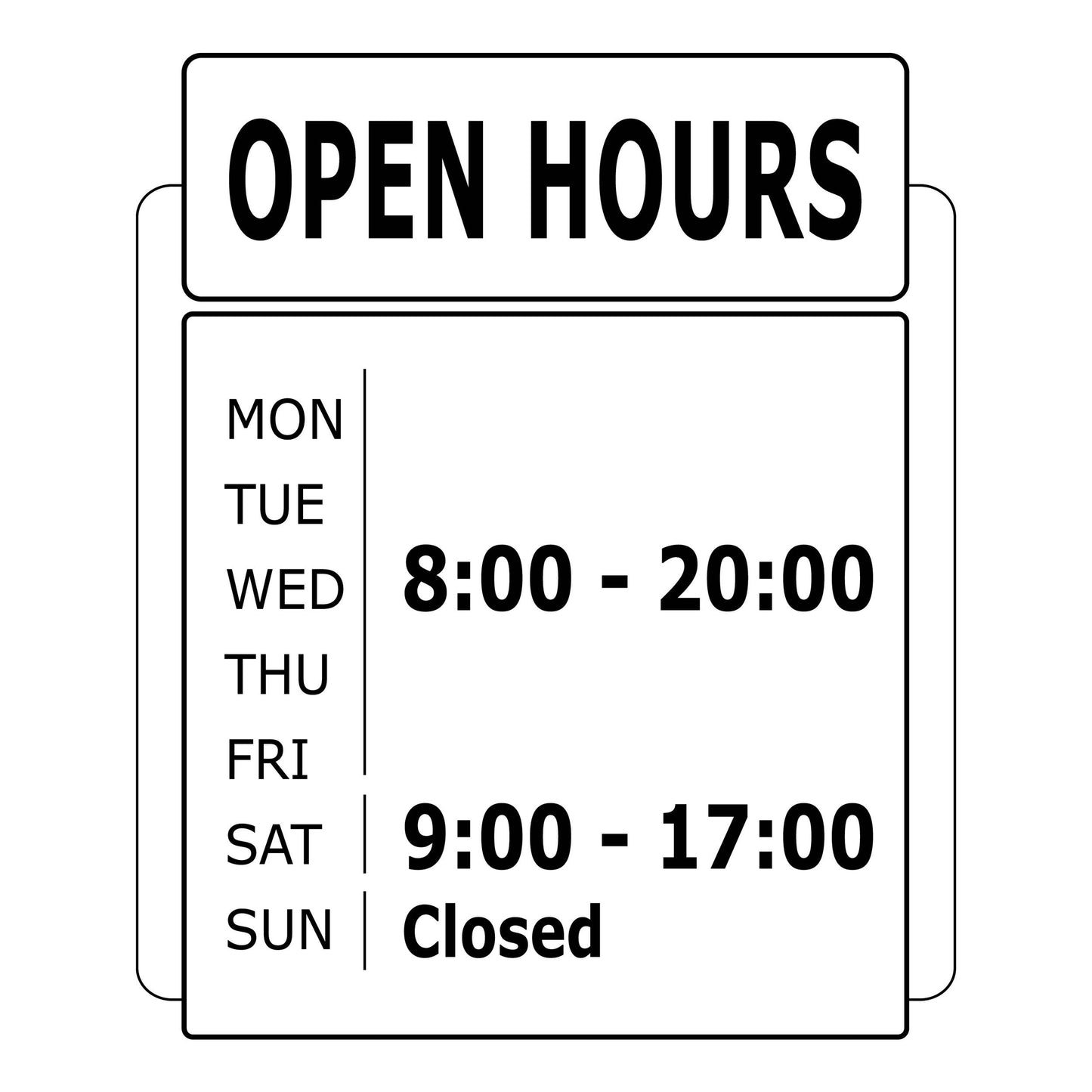 Vinyl Decal - Salon Shop Working Time - Custom Business Sign Decal - Store hours sign - Open and Close Time Poster - Weekly Store Hours Sign