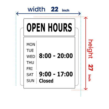 Vinyl Decal - Salon Shop Working Time - Custom Business Sign Decal - Store hours sign - Open and Close Time Poster - Weekly Store Hours Sign