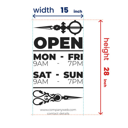 Customizable Barbershop Opening Hours Window Sticker - Bussines Window Decal