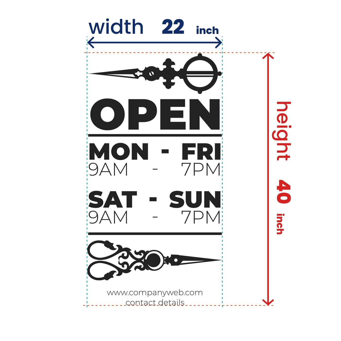 Customizable Barbershop Opening Hours Window Sticker - Bussines Window Decal