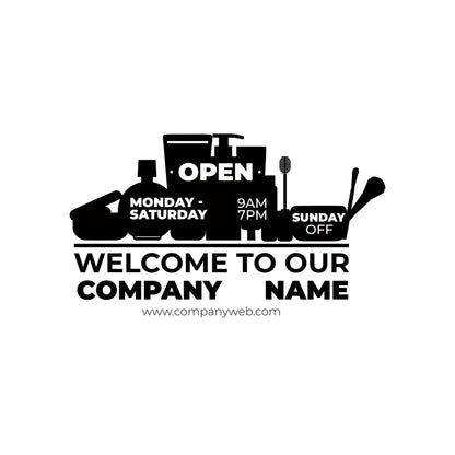 Business Hours for Beaty store  - Opening Hours Window Decal for Business