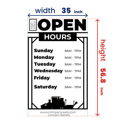 Customised Bussines Hours Vinyl Sticker for Shop