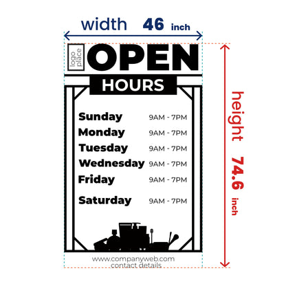 Customised Bussines Hours Vinyl Sticker for Shop