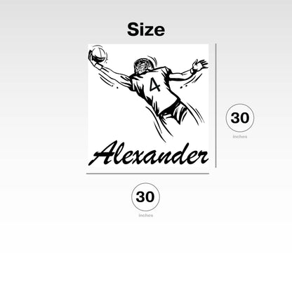 Personalized for Football Player Wall Decal - Select Your Number And Name - Sticker for Players  Room - Custom Number of Player Vinyl Decal
