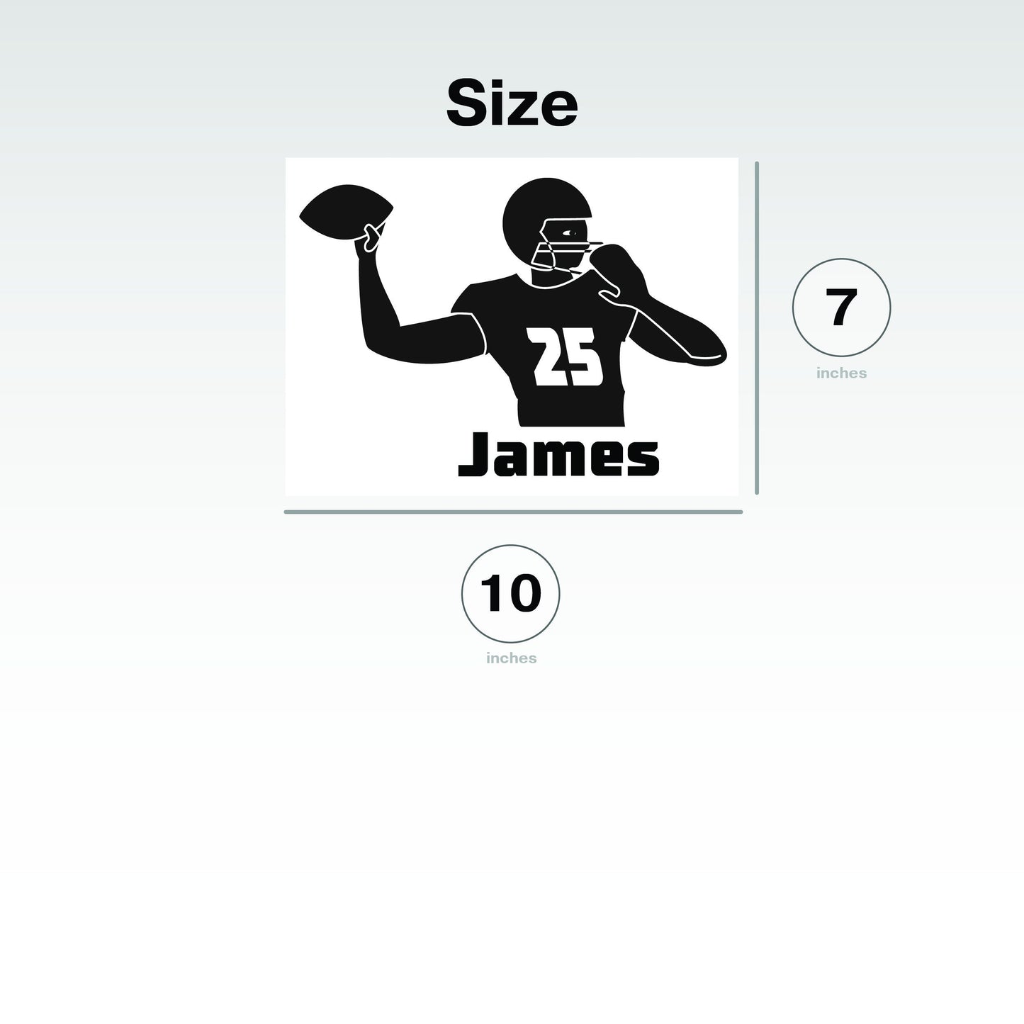 Sticker with custom player name - Personalized Football Player Decal with Ball - Custom Sport Vinyl Sticker For Living room