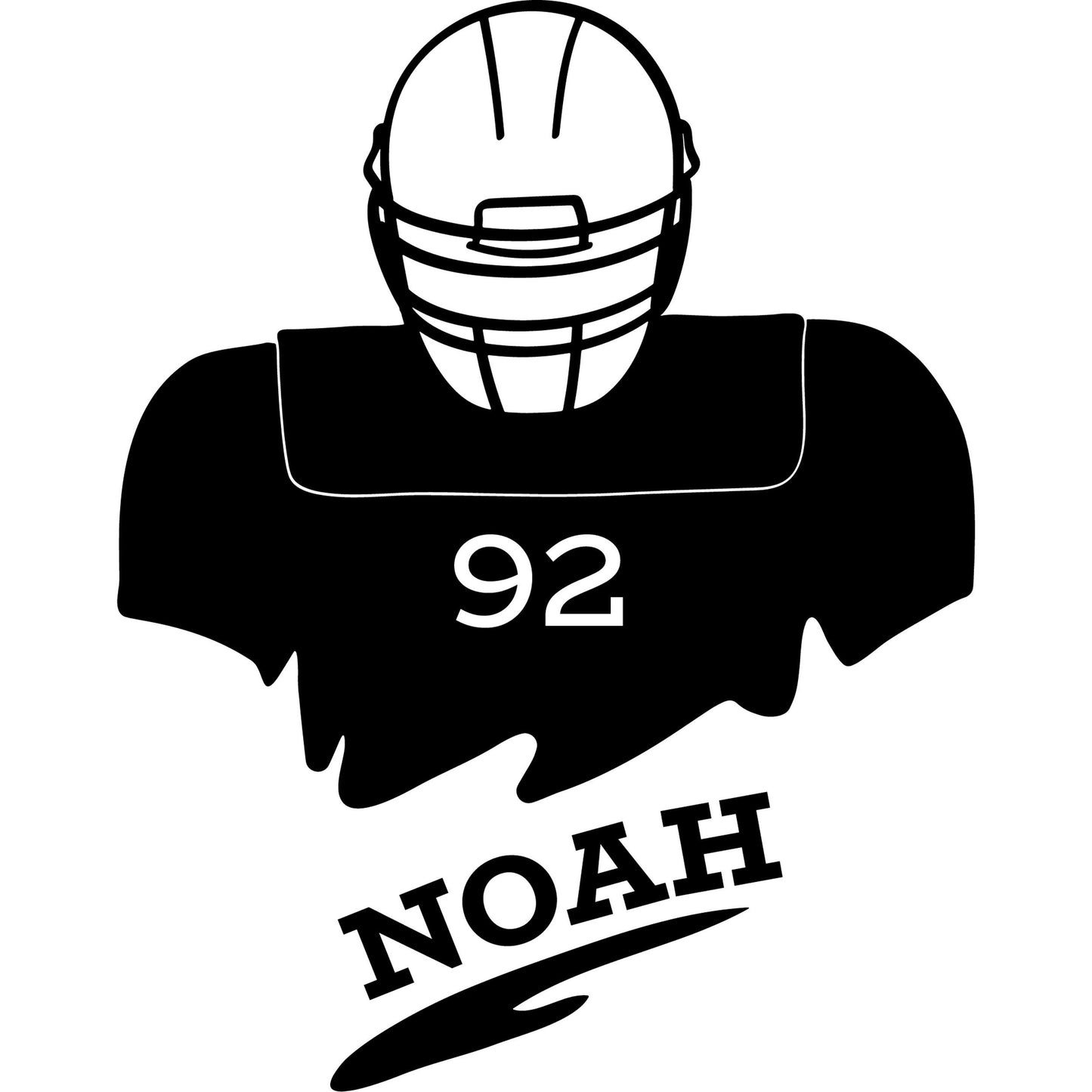 Wall Decal - Choose Your Own Name and Number on the Decal - Personalized Name Football Player - Sport Sticker for Children Room