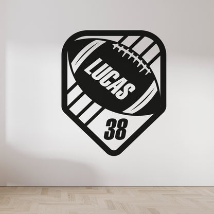 Wall Sticker - Personalized Football Player Wall Decal - Best Decor For Boys and Girls Room - Kids and Teenagers Bedroom Decor