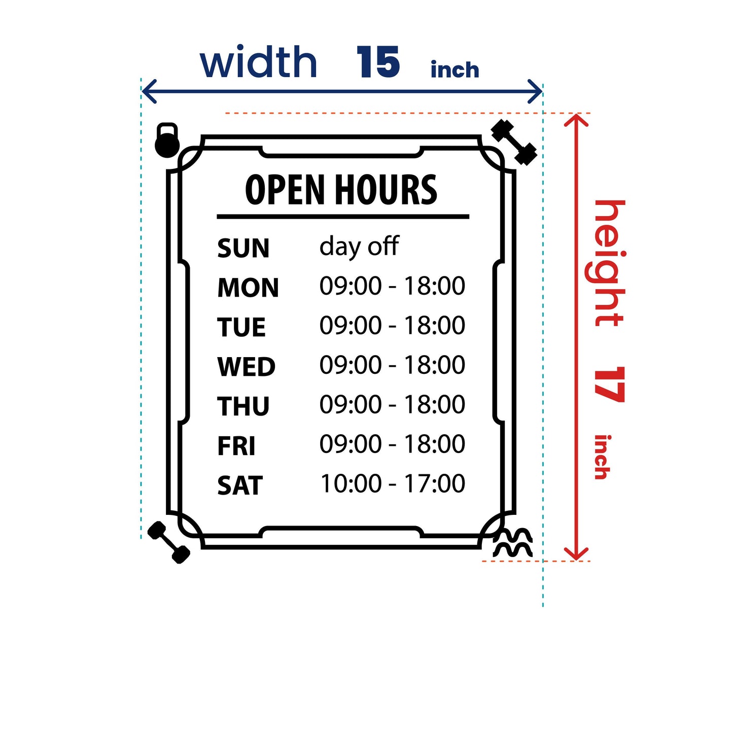 Vinyl Sticker - Business Hours Vinyl Decal for Store Front - Business Open Hour Signs - Custom Vinyl Opening Times Decal