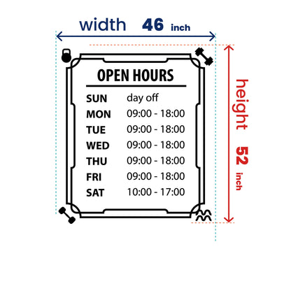 Vinyl Sticker - Business Hours Vinyl Decal for Store Front - Business Open Hour Signs - Custom Vinyl Opening Times Decal