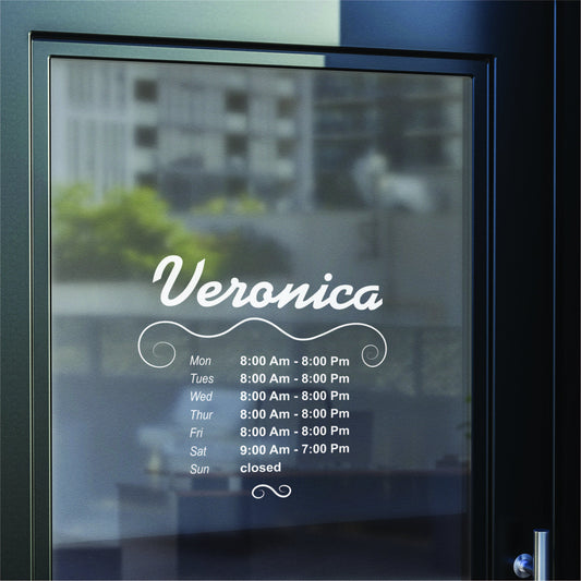 Personalized Office Door Sticker - Store Front Sign - Business Hour Decal Vinyl - Working Hours Decal For Shopfront - Opening Hours Sticker