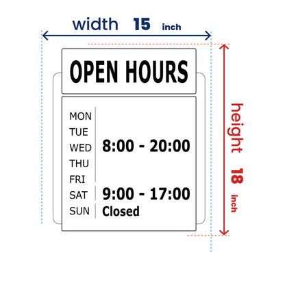 Vinyl Decal - Salon Shop Working Time - Custom Business Sign Decal - Store hours sign - Open and Close Time Poster - Weekly Store Hours Sign