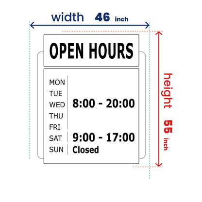 Vinyl Decal - Salon Shop Working Time - Custom Business Sign Decal - Store hours sign - Open and Close Time Poster - Weekly Store Hours Sign