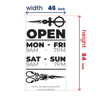 Customizable Barbershop Opening Hours Window Sticker - Bussines Window Decal