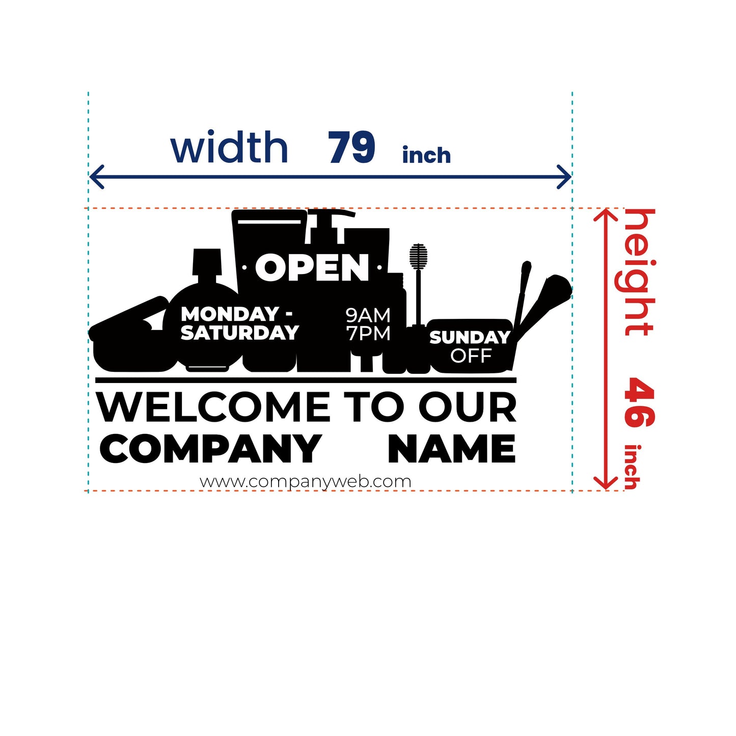 Business Hours for Beaty store  - Opening Hours Window Decal for Business