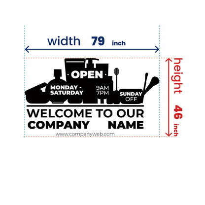 Business Hours for Beaty store  - Opening Hours Window Decal for Business