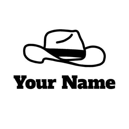 Personalized Name Stickers with Hat - Fade-Resistant Custom Name Stickers for Kids Bedroom - Easily-Applied Name Decals for Walls Doors Laptops - Cute Name Decal