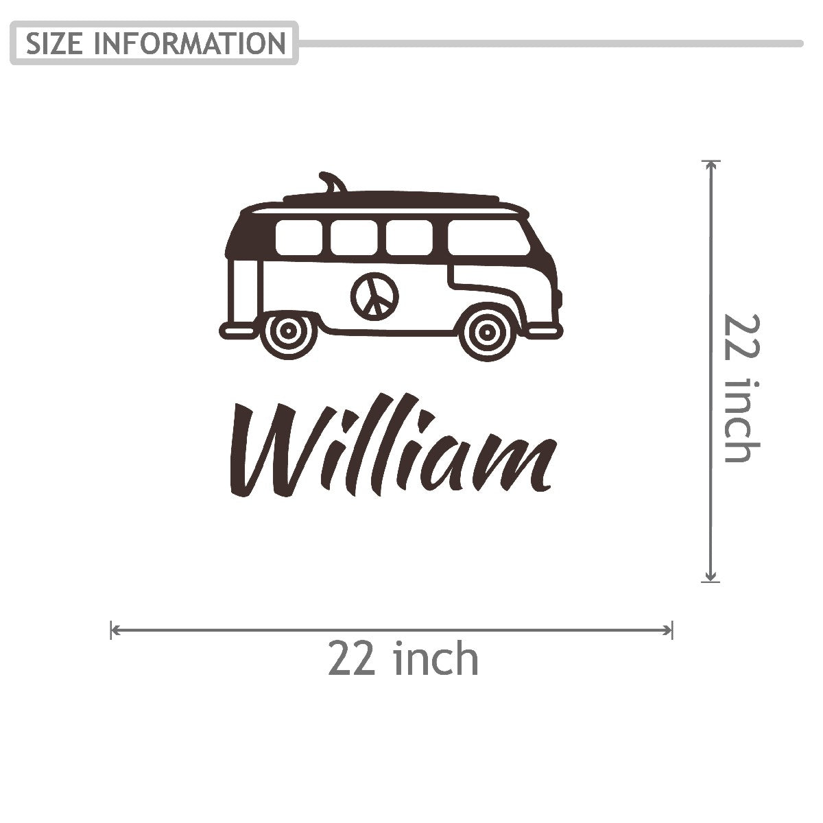Personalized Name Stickers with Bus - Durable Custom Name Stickers for Furniture Laptops Doors - Easily-Applied Name Wall Decals for Kids Bedroom - Cool Name Decal