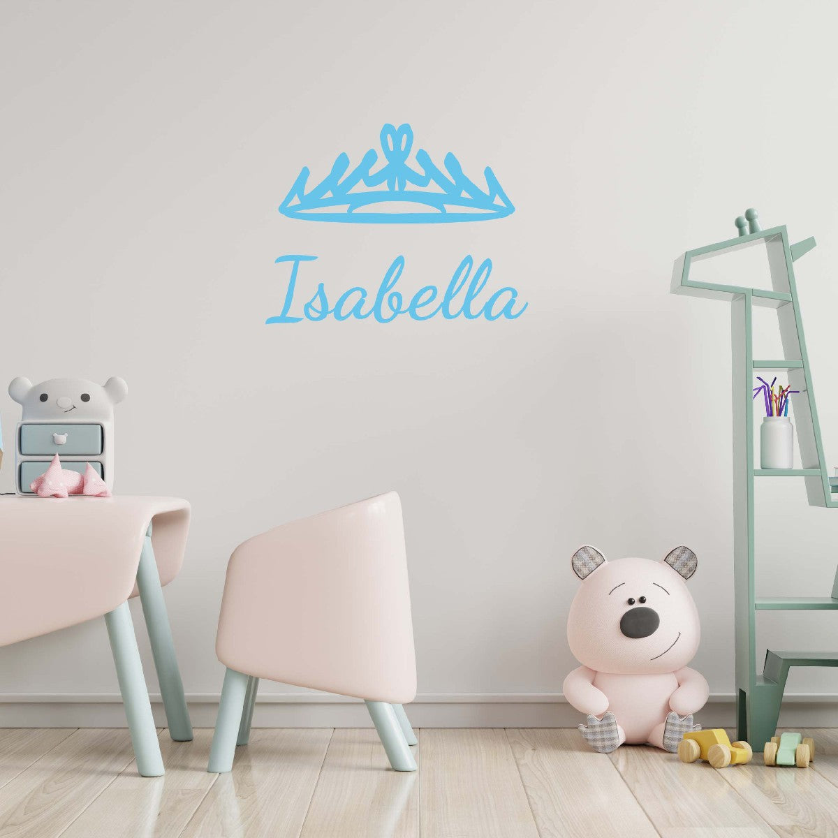 Personalized Name Stickers with Crown - Fade-Resistant Custom Name Stickers for Kids Bedroom - Lovely Name Decals for Walls Doors Laptops - Unique Name Decal