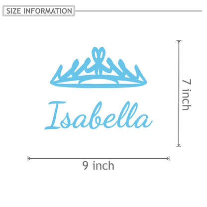 Personalized Name Stickers with Crown - Fade-Resistant Custom Name Stickers for Kids Bedroom - Lovely Name Decals for Walls Doors Laptops - Unique Name Decal